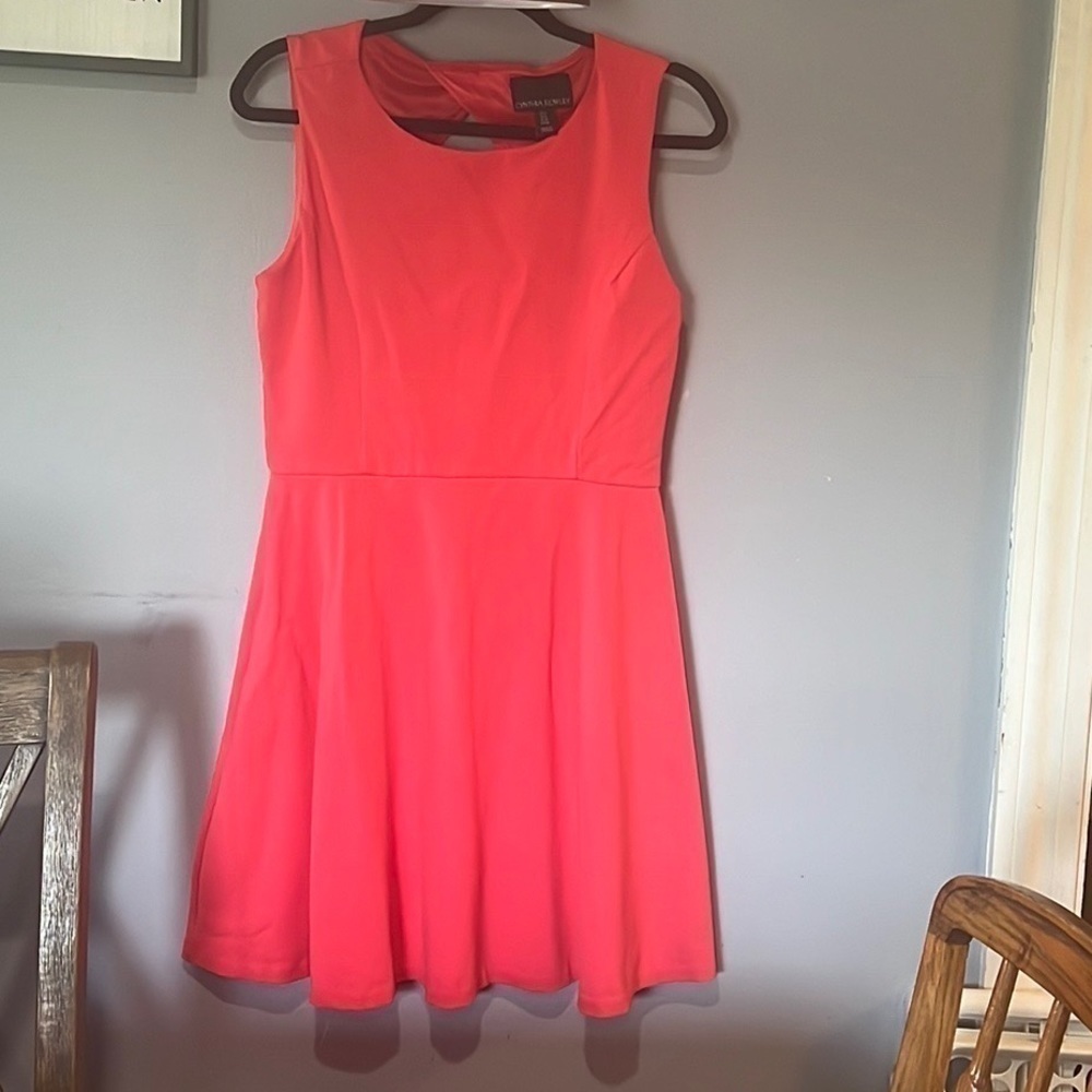 CYNTHIA Rowley Coral Fit and Flare Dress Size 8